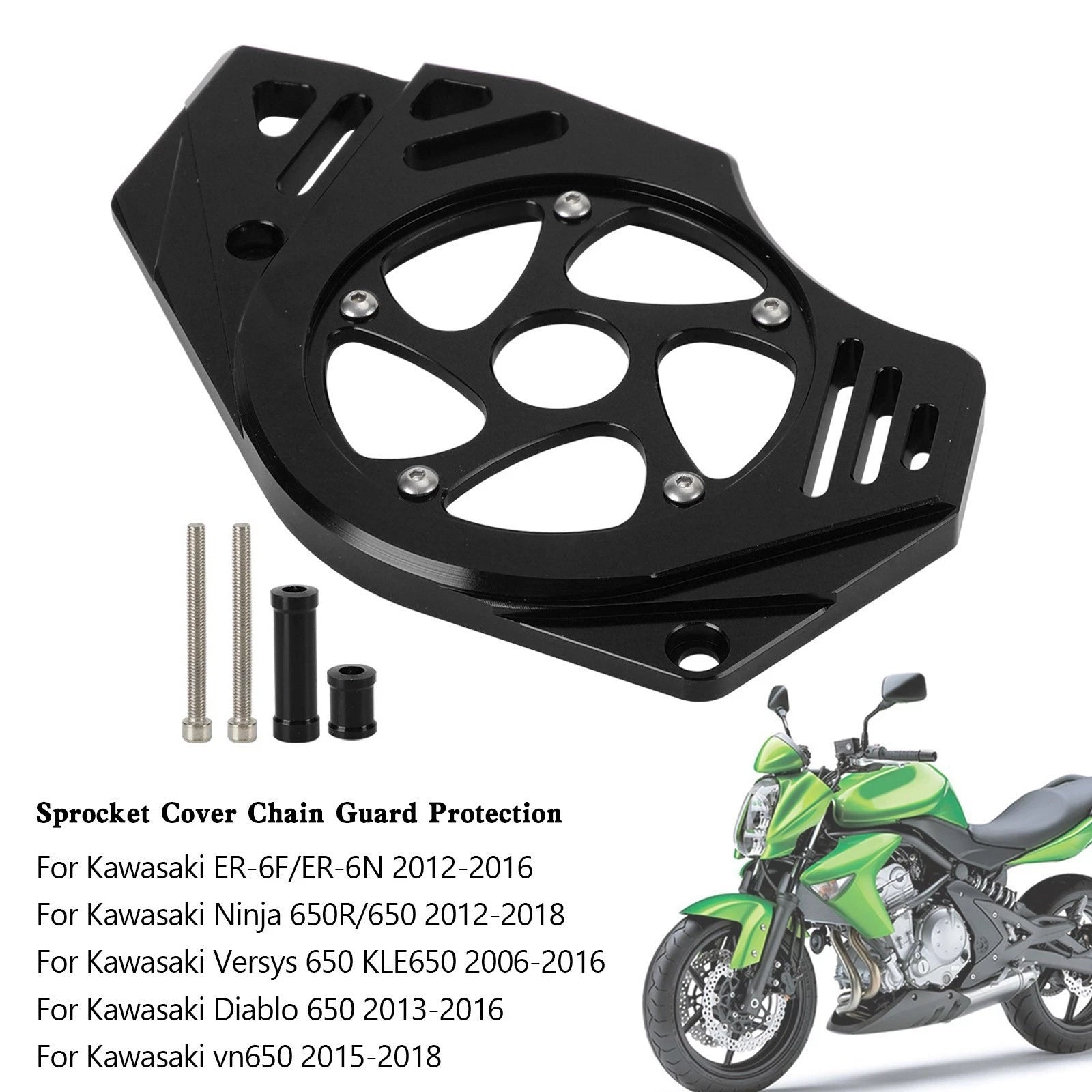 Sprocket Cover Chain Guard for Kawasaki Ninja Vulcan 650 (2012–2018) Black