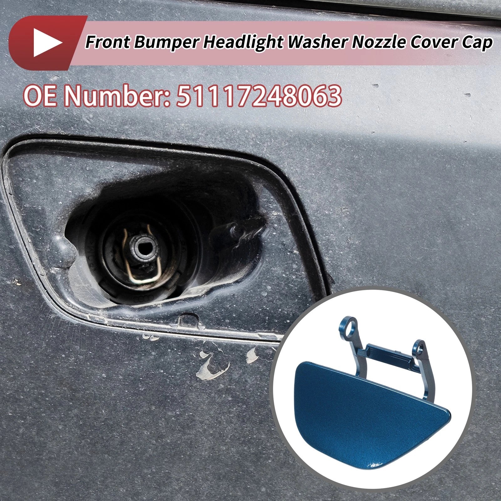 Windshield Washer Nozzle Cover Front Left for BMW 535i GT (2010–2017)