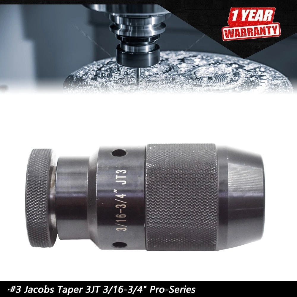 Jacobs Taper #3 JT3 Keyless Drill Chuck for Pro-Series (Heavy Duty)