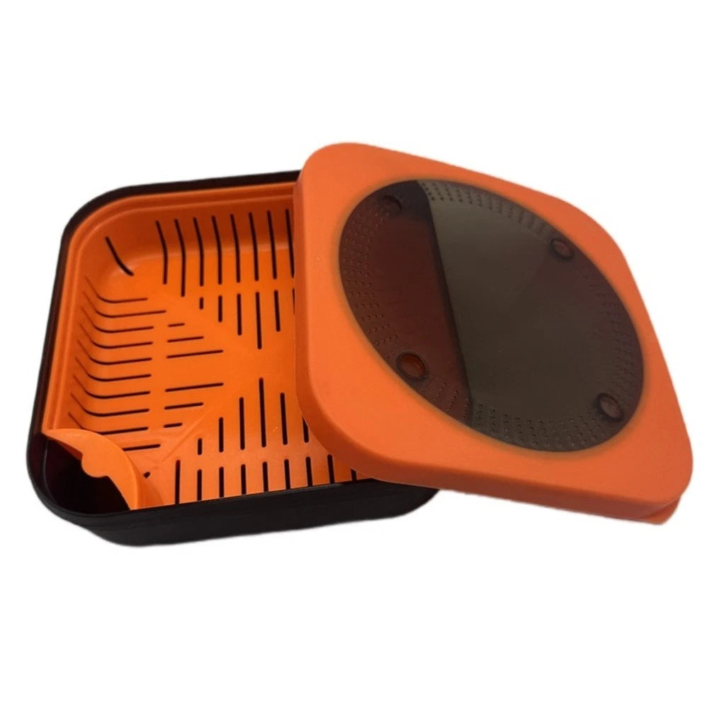 Fishing Bait Box with Inner Frame and Drain Basket for Live Bait Storage