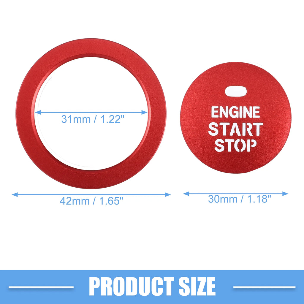 Engine Ignition Button Decal for Hyundai Sonata (2011–2014) Aluminum Red