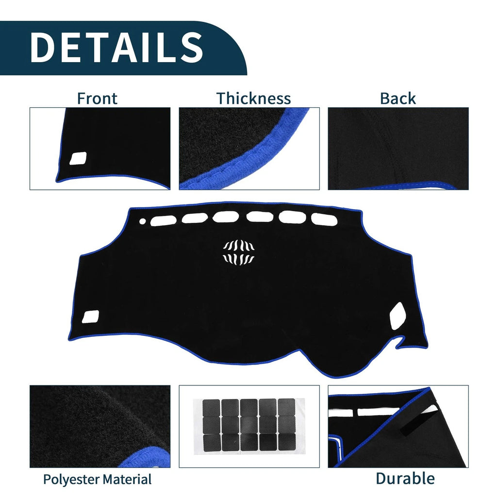 Dashboard Dash Cover Mat for Toyota Vellfire (2008–2015) Black Blue Set