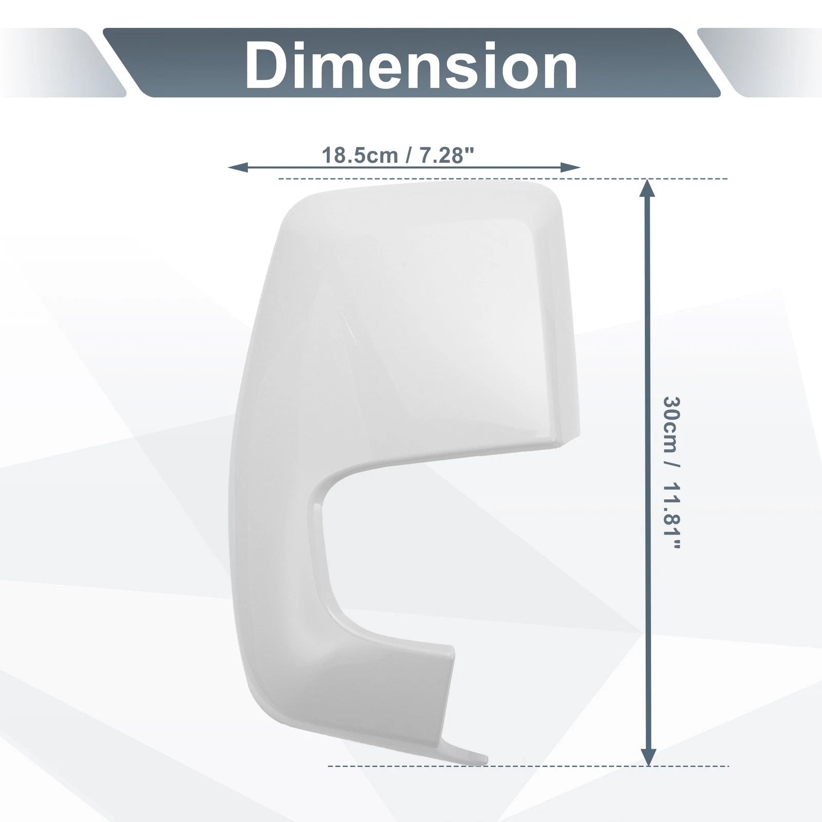Right Side Rearview Mirror Cover Cap White for Ford Transit Custom (2012–2023)