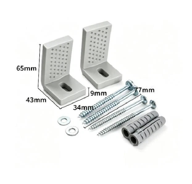 Toilet Base Mounting Kit for Single Unit (L Shape, 34mm, 43mm, 65mm)