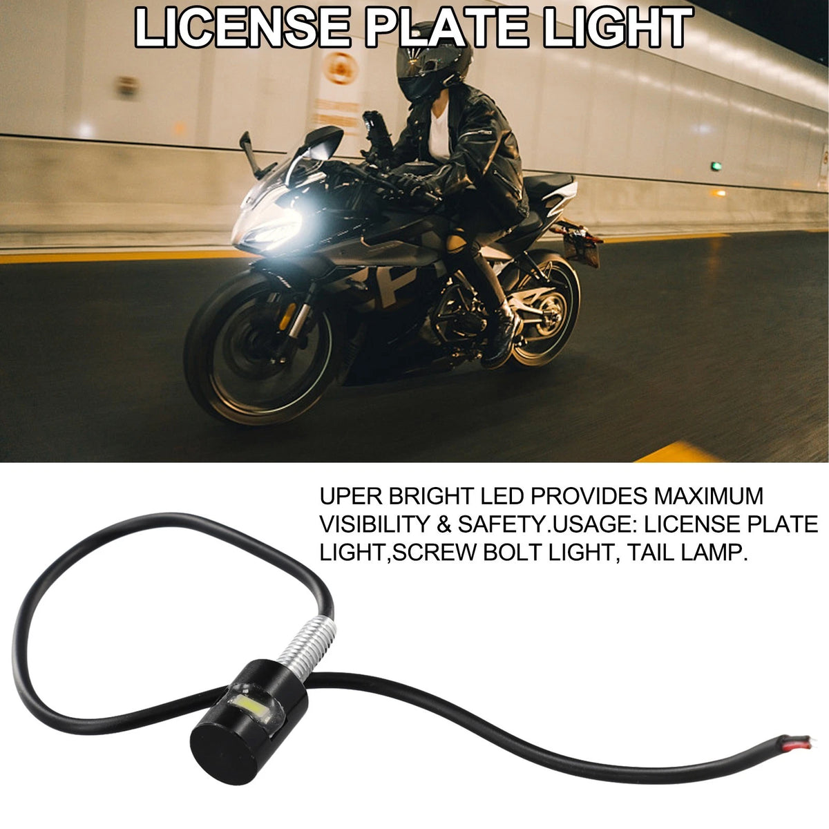 Super Bright 6000-7000K License Plate Lamps for Auto Bolt