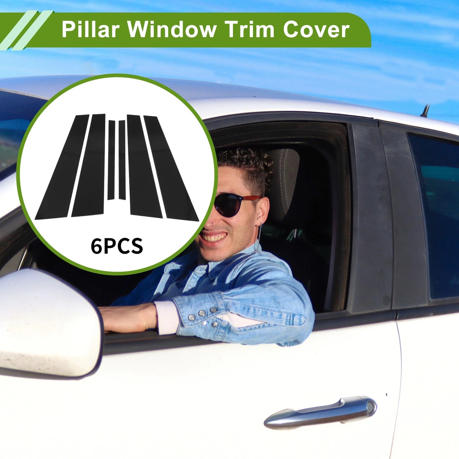6 Pcs Door Pillar Window Trim Replacement for BMW 7-Series (2017–2022)