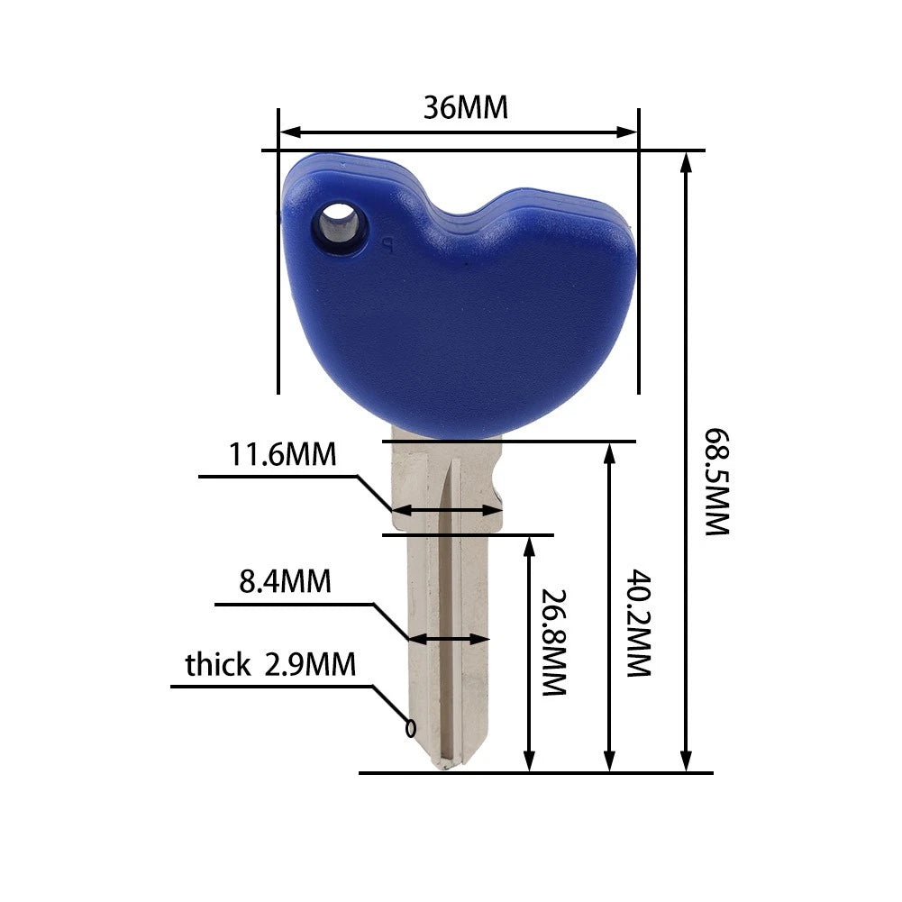 Uncut Blade Blank Key for Vespa Piaggio Fly 125 200 GTS250 300 (2006–2023)