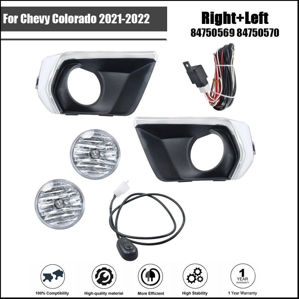 Fog Lights Lamp Set with Switch & Wire for Chevy Colorado (2021–2022)