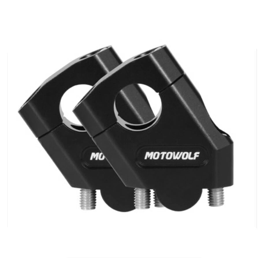 2Pcs Handlebar Riser Mount Clamp Adapter for Motorcycle (22mm, 7/8")