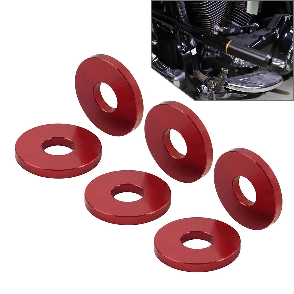 6X Engine Saddlebag Crash Bar Decorative Spacer Ring for Harley Softail Red