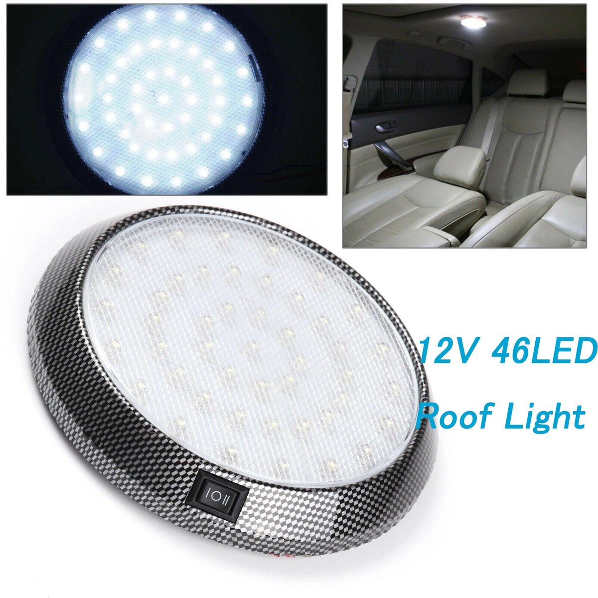 12V LED Roof Ceiling Interior Light for Camper Van Boat Caravan