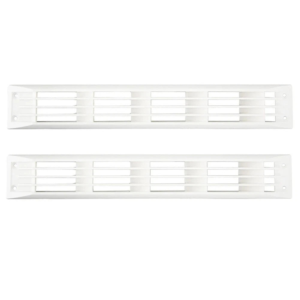Pair of White Ventilation Grill Covers Rectangle Shape for RV For Caravan