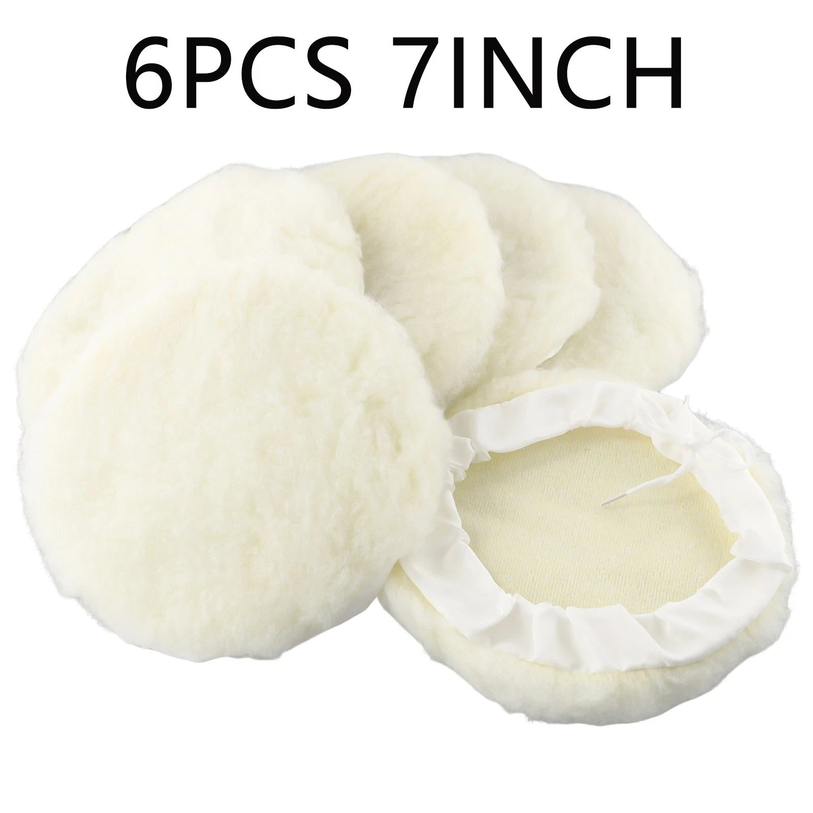 6X 7-Inch Lambs Wool Bonnet Buffing Wheel Pad for Polisher
