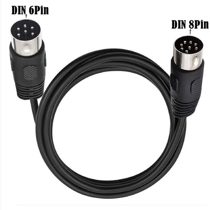 8 Pin DIN Male to 6 Pin DIN Male Connector Cable Wire (5.9ft)
