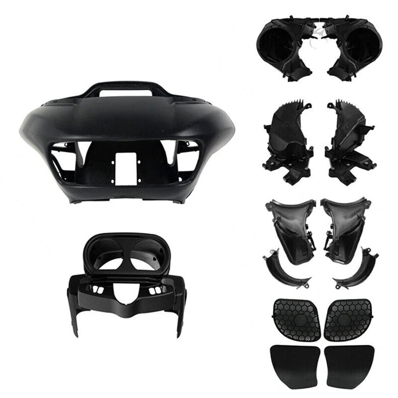 Matte Black Front Fairings Speaker Box Air Duct for Harley Road Glide (2015–2023)