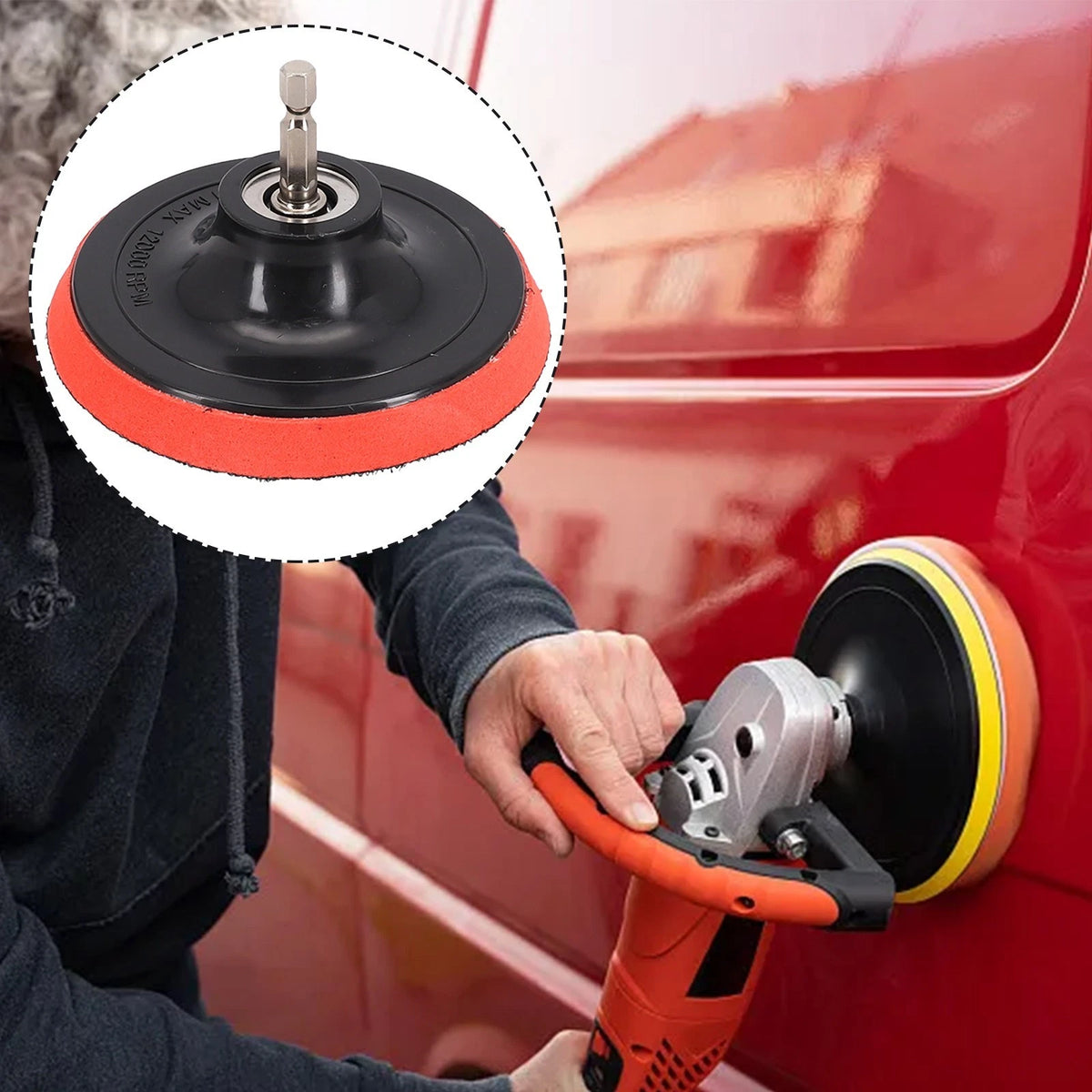 4 Inch Rotary Backing Pad with M10 Drill Adapter for Automotive Use