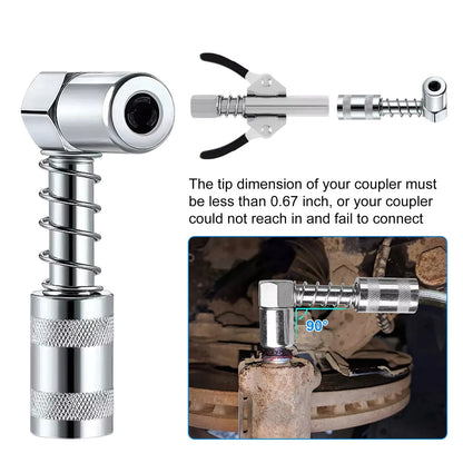 Set of 1 Grease Nozzle Adapter for Grease Gun (90 Degree)