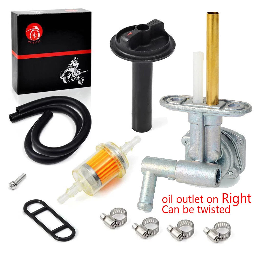 Fuel Valve Petcock Filter Lever Screw for Kawasaki Prairie 360 4X4 (2003–2013)