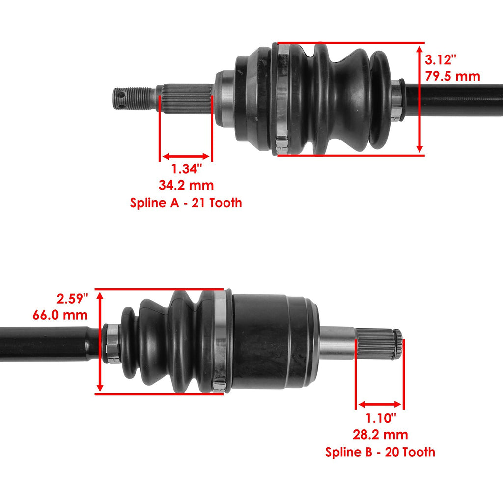 Front Left Right CV Axles Replacement for Honda Rubicon 500 TRX500FA (2001–2004)