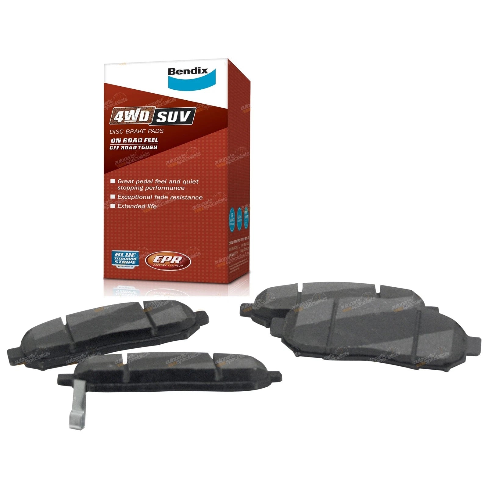 Set of 4 Bendix Front Disc Brake Pads for Navara D40 (2005–2015)