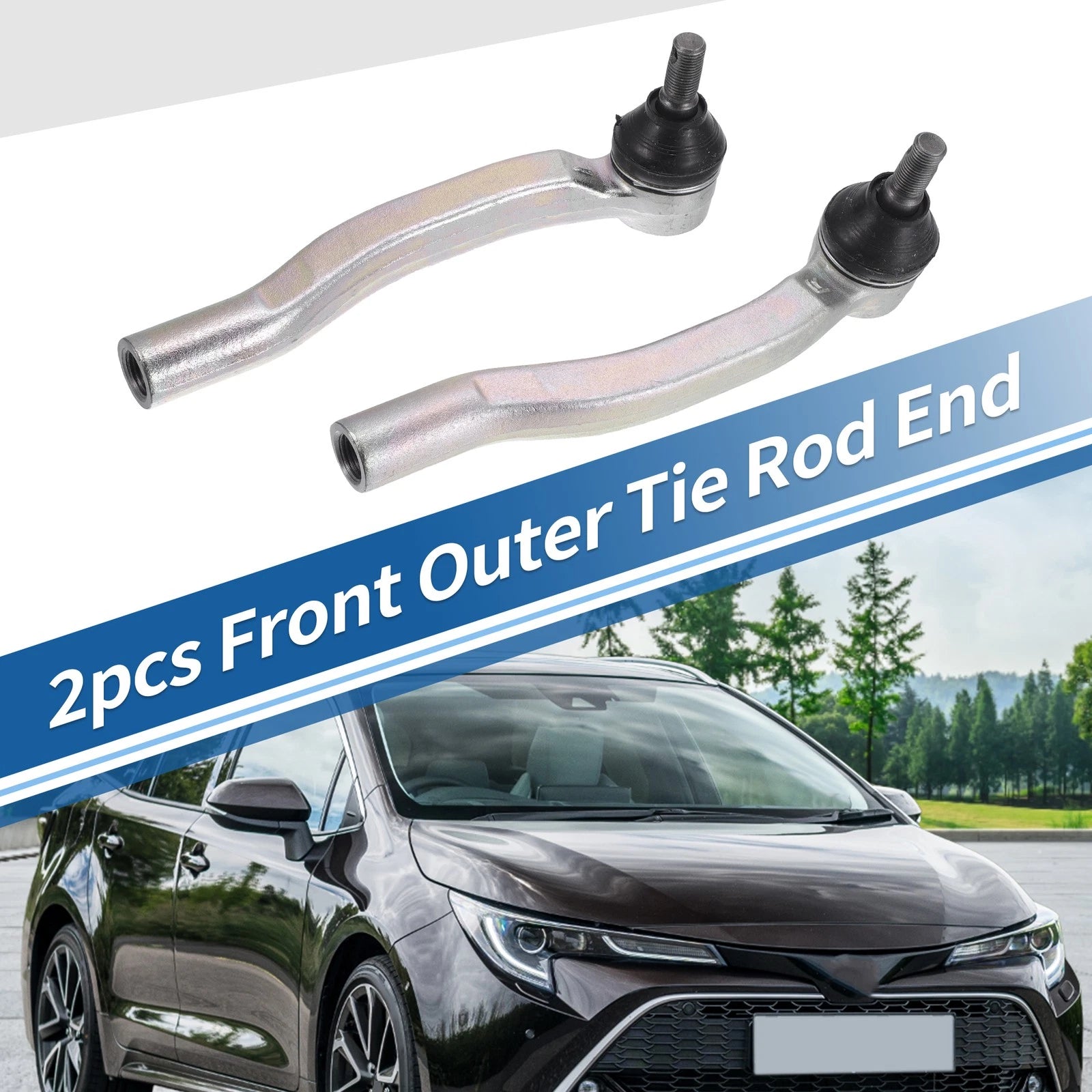 2pcs Front Outer Tie Rod End Links for Toyota Sienna (2003–2010)