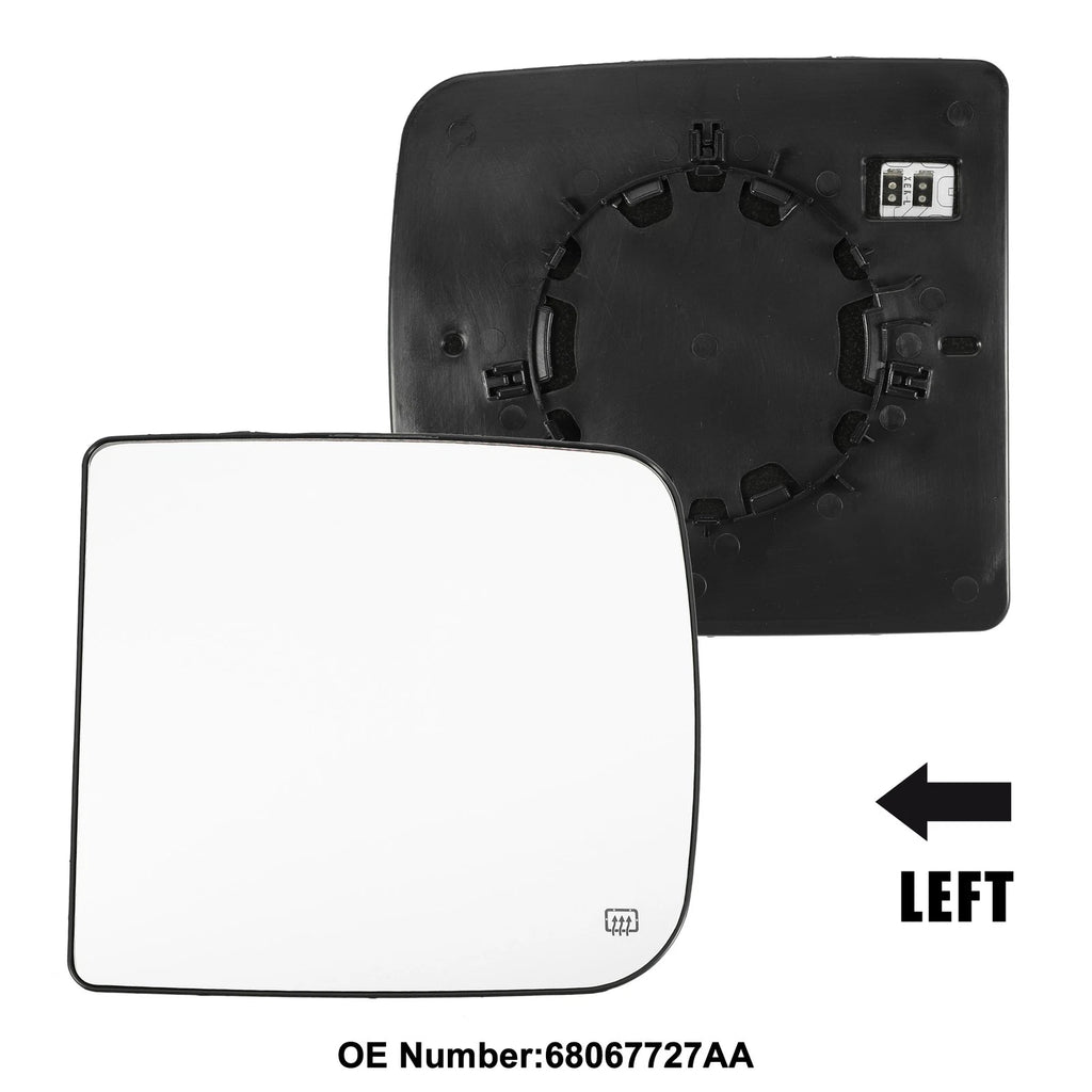 Left Side Towing Mirror Glass Replacement for Dodge Ram 1500 2500 3500 (2010–2024)
