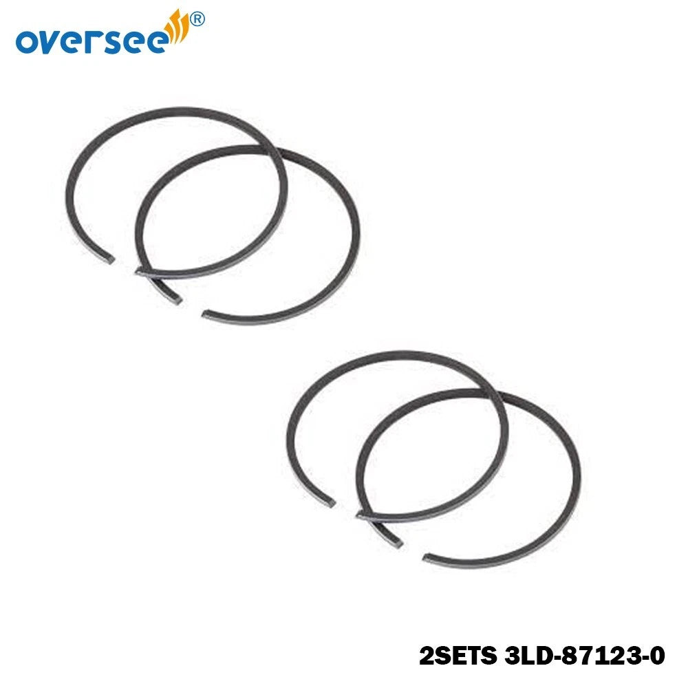 Set of 2 Piston Rings +050 for Tohatsu MX18E2 Outboard (18HP) 3LD-87124-0, 3LD-00014-0