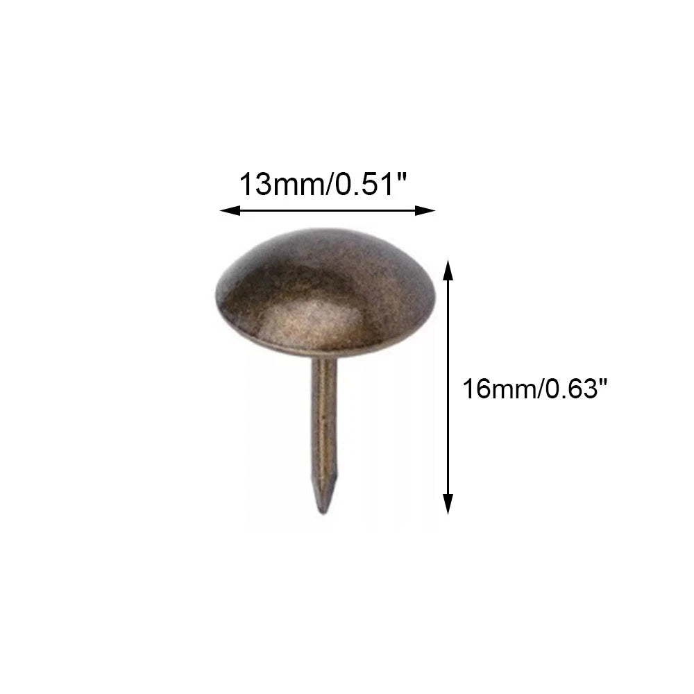 100pcs Upholstery Nail Tacks for Furniture, Jewelry Box, Sofa (13x16mm)
