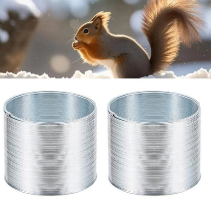 2X Metal Spring Guards for Bird Feeder Poles Squirrel Protection Silver