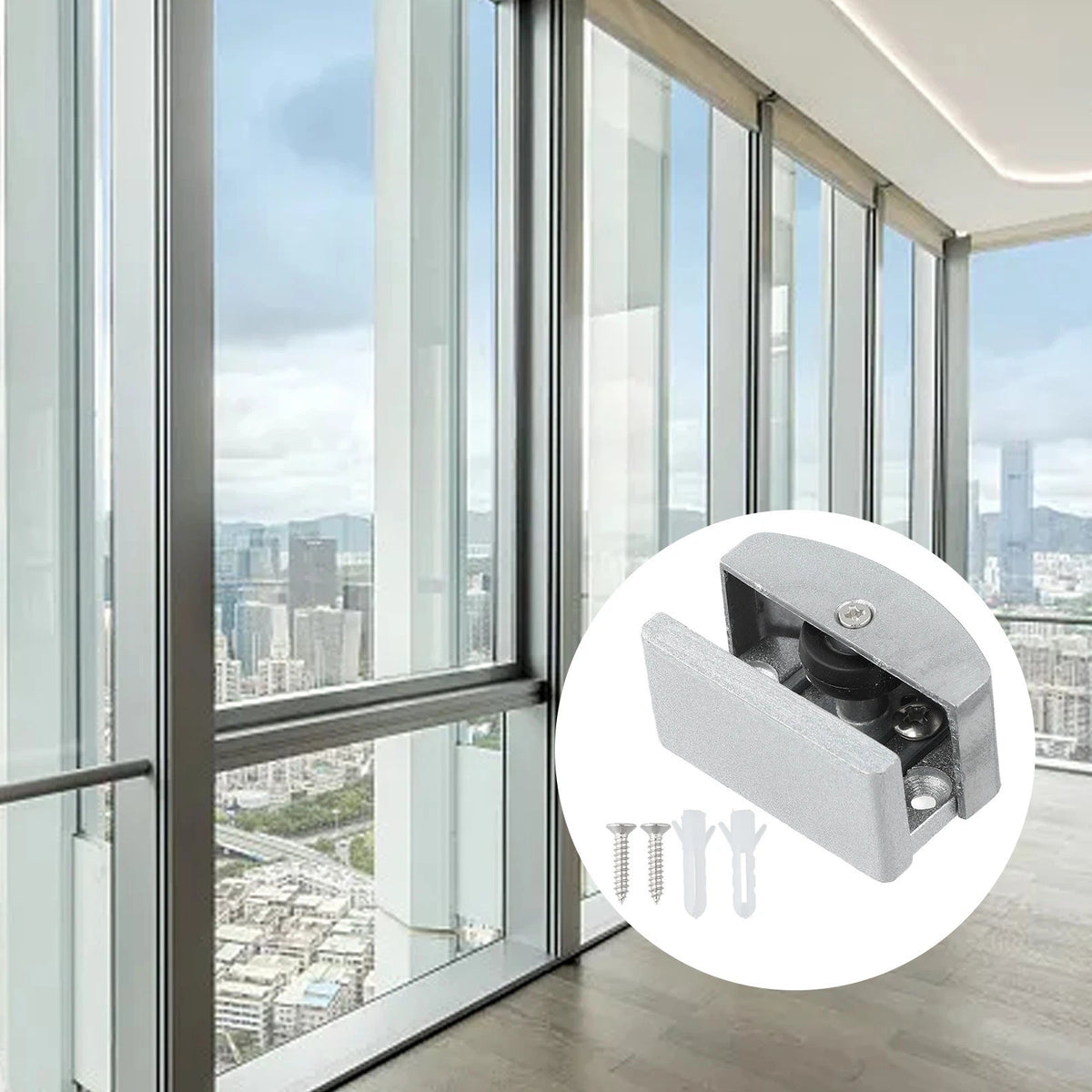 Noise Reduction Floor Guide for Glass Doors (Cabinet Systems)