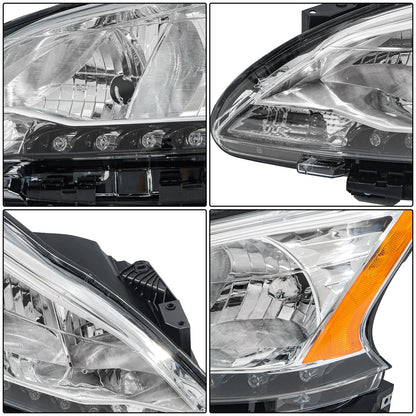 Headlight Assembly Set of 2 for Nissan Sentra (2013–2015) Halogen LED DRL