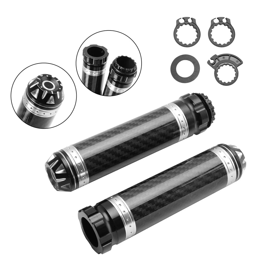 7/8" Motorcycle Handle Bar Grips for Universal Fit (Silver)