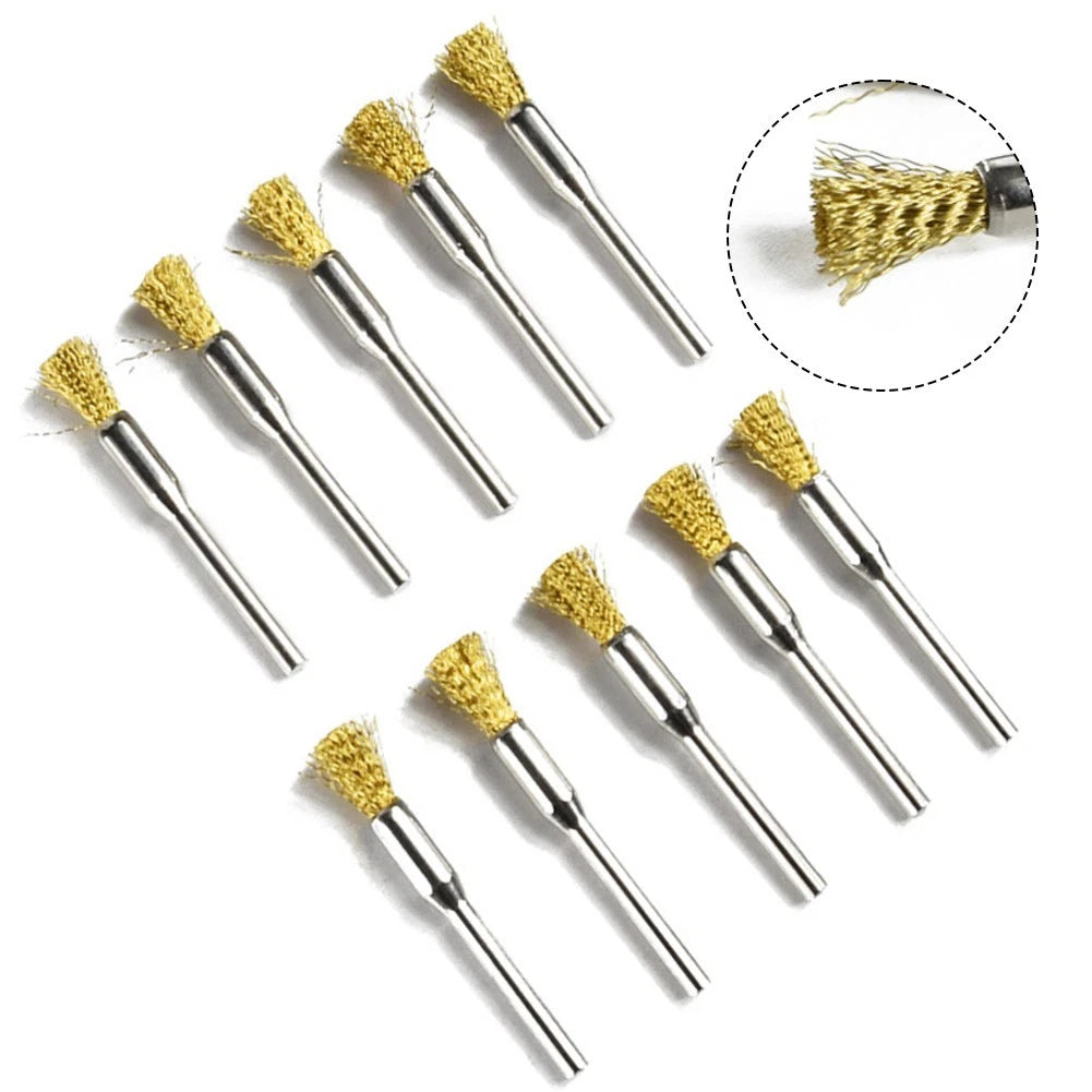 10 Pack Copper Wire Brushes for Rust Dust Removal Polishing Wheels