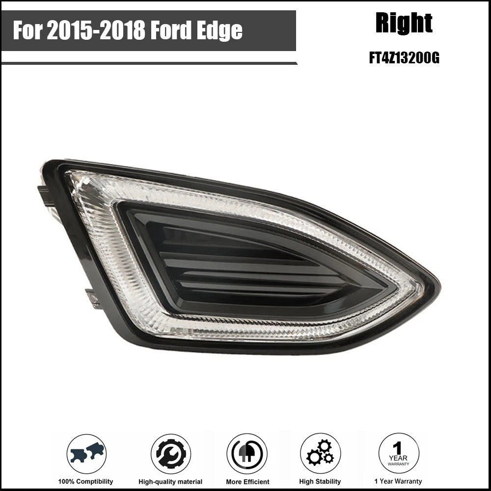 Front Fog Light LED DRL Right RH for Ford Edge (2015–2018)