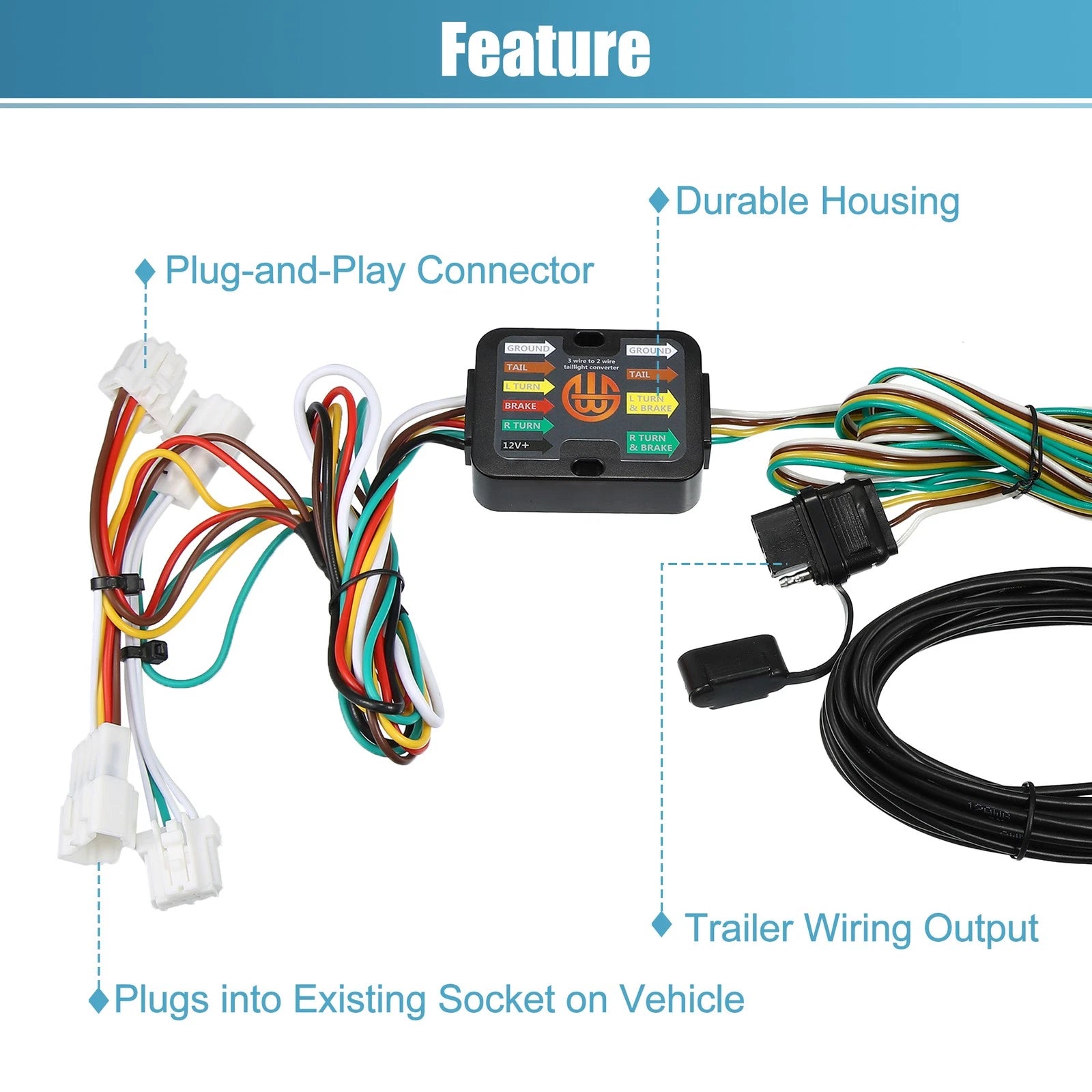 Trailer Wiring Harness 4-Pin Replacement Set for Nissan Rogue (2008–2020)