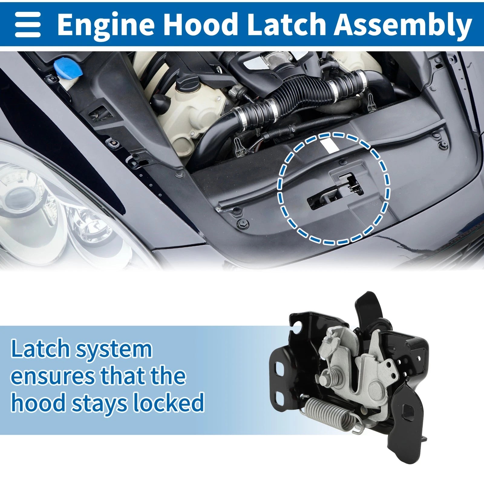 Hood Latch Assembly Replacement for Dodge Avenger Sedan (2011–2014)