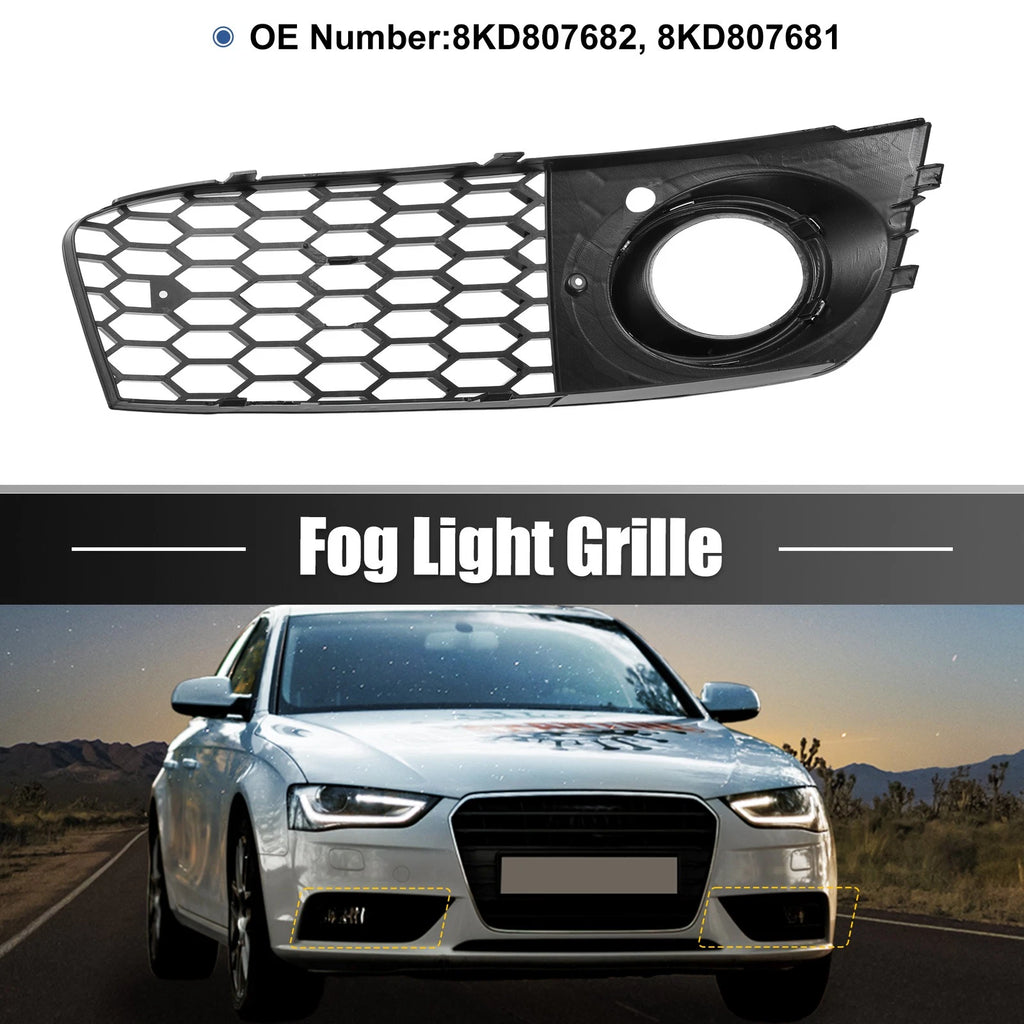 Front Fog Light Mesh Grille Covers for Audi A4 B8 (2009–2011)