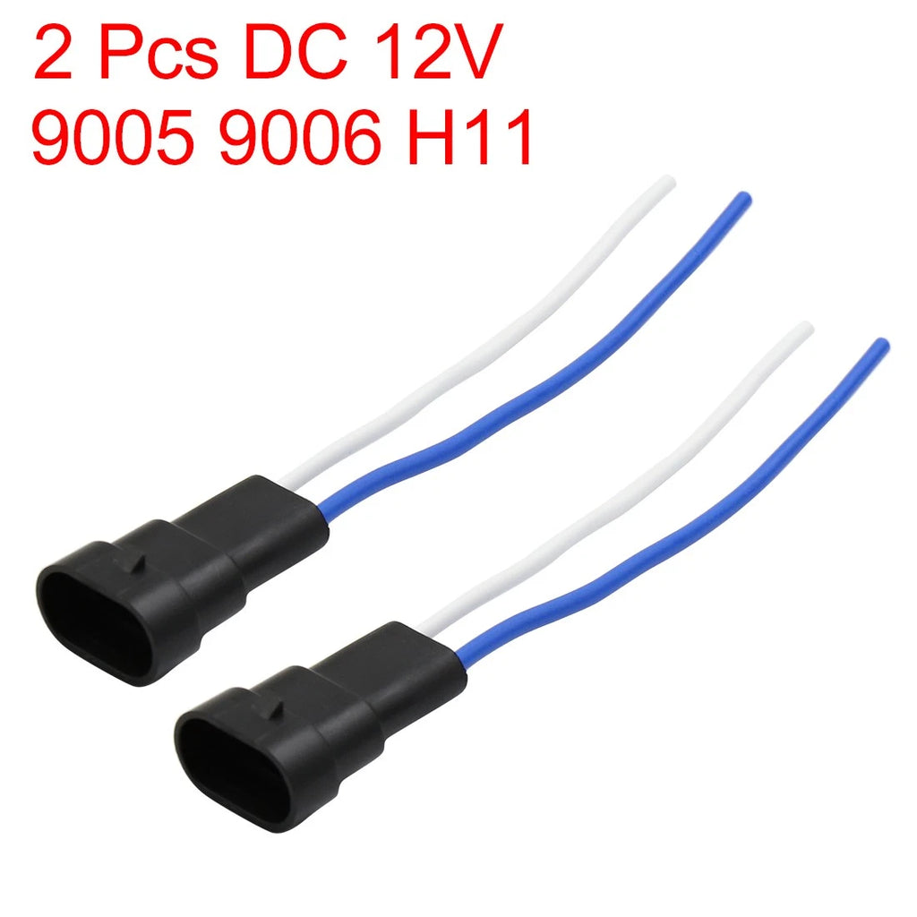 2X Wire Harness Socket Adapter for Car Light Bulb 9005 9006 H11