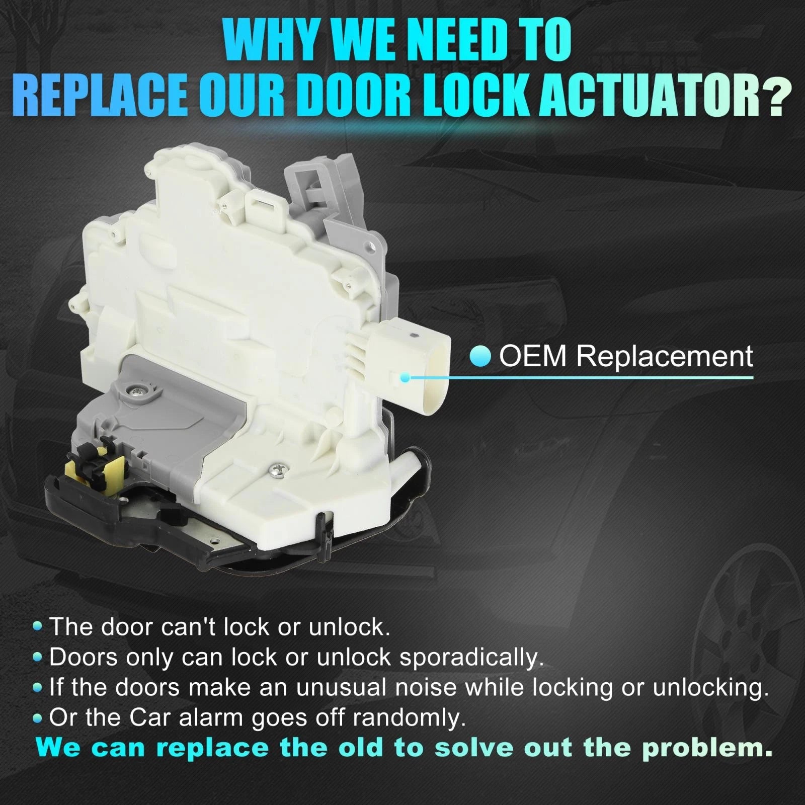 Door Lock Actuator Rear Right 7 Pin Replacement for Audi A3 A6 A8 (2009–2016)