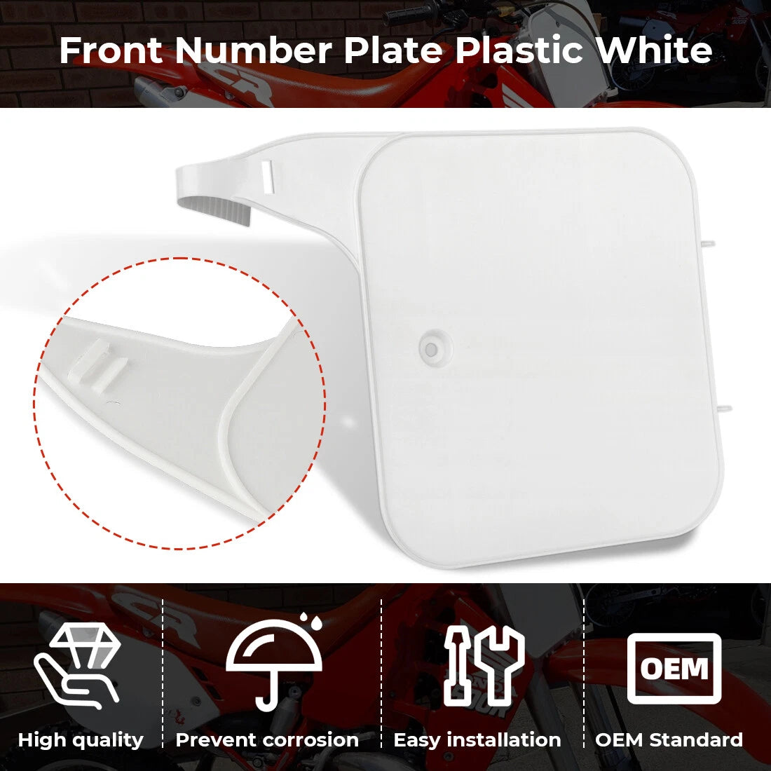 Front Number Plate for Honda CR125 CR250 CR500 (1988–1989)