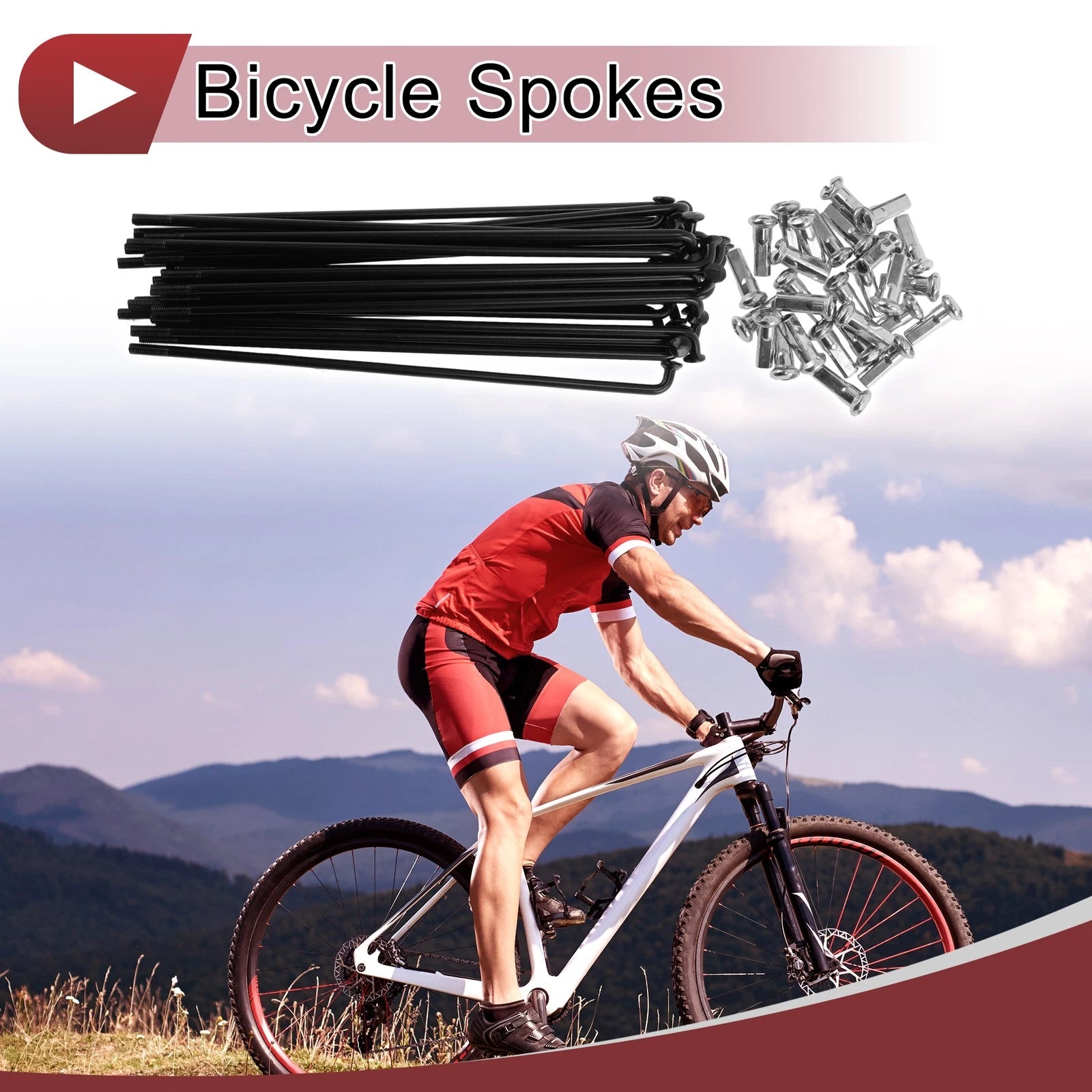 Bicycle Spoke Set 125mm Carbon Steel Black for 12G (2005–2015)