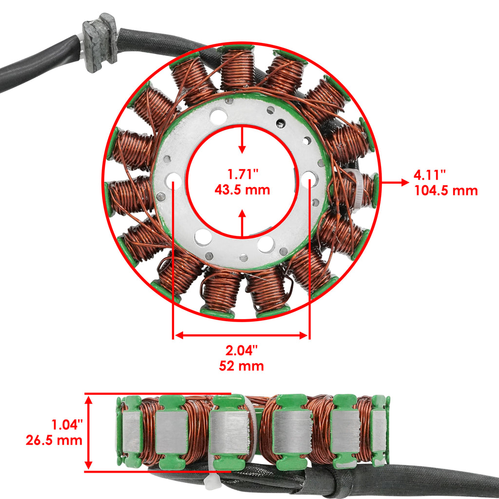 Stator Assembly Replacement for Kawasaki Magneto (2003–2006)