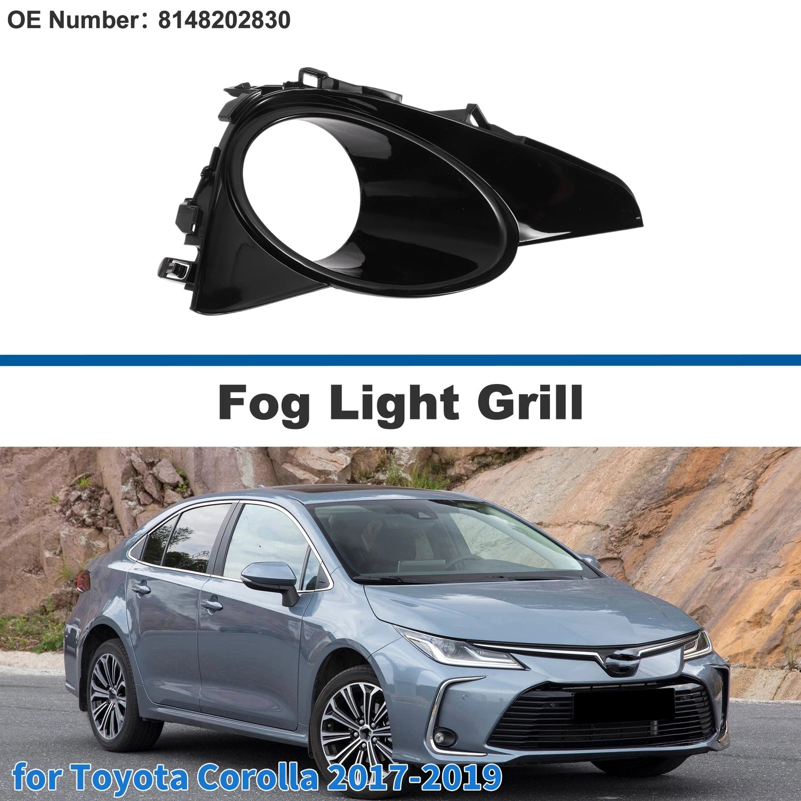 Front Left Fog Light Bezel Replacement for Toyota Corolla (2017–2019)