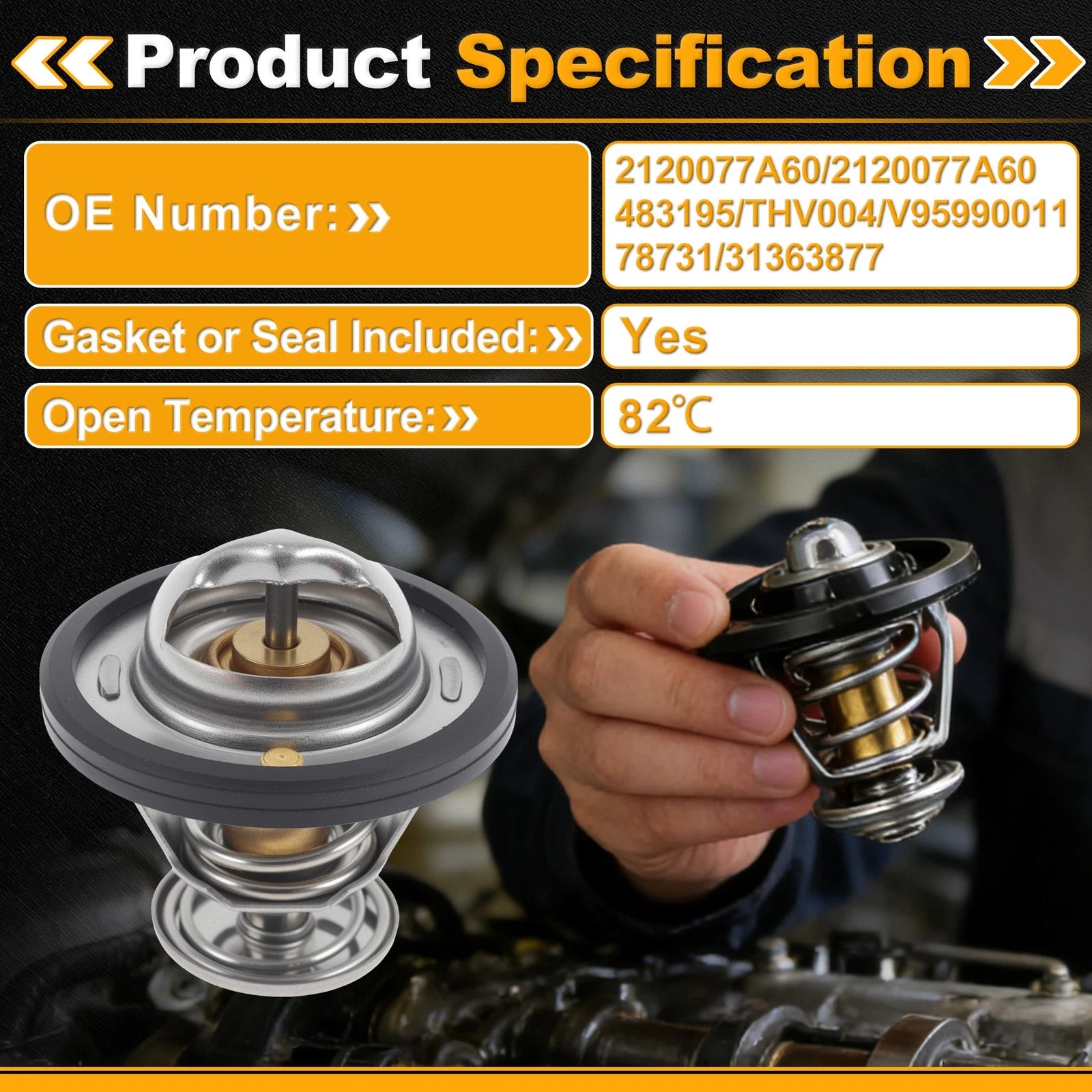 Engine Coolant Thermostat Replacement for Chevrolet Nova 1985–1988