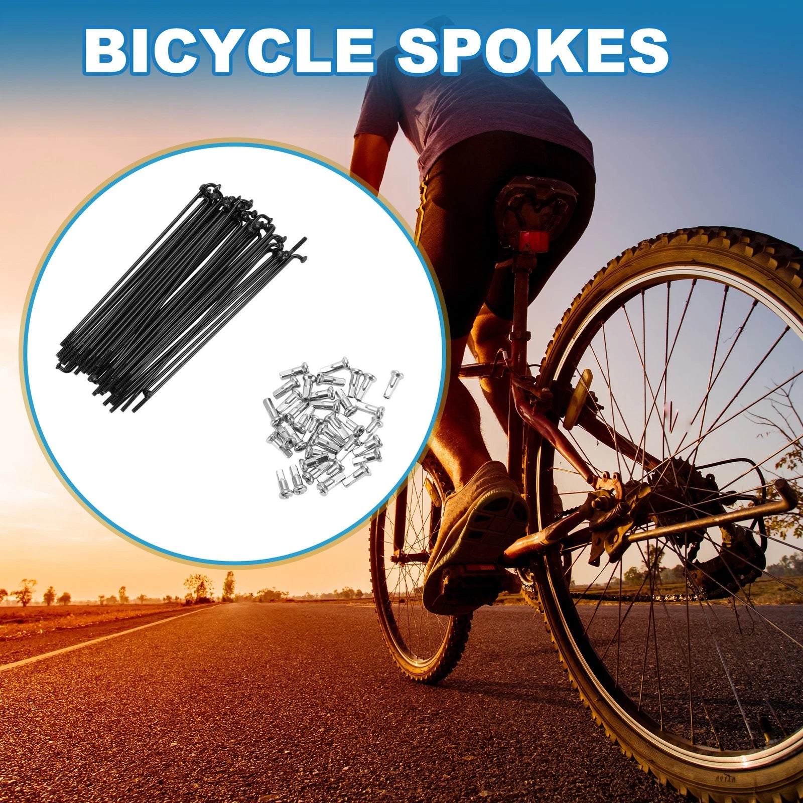 Bicycle Spokes 14G 100mm Steel Replacement for Mountain Bikes (26–29 Inch)