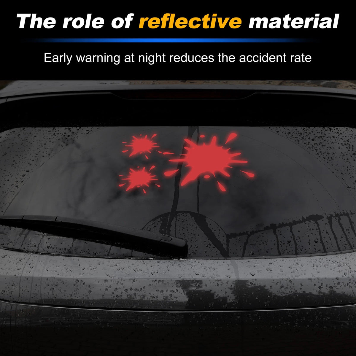 Reflective Bumper Decal for - Red, 3 Spots
