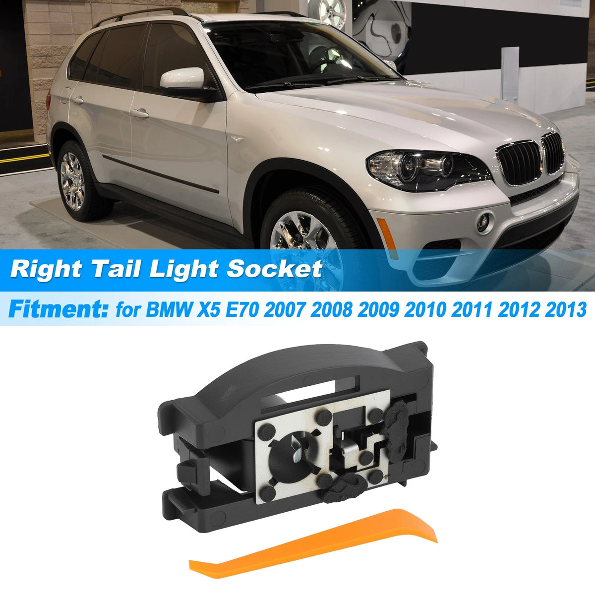 Set of 1 Right Tail Light Socket for BMW X5 E70 (2007–2013) 63217262576