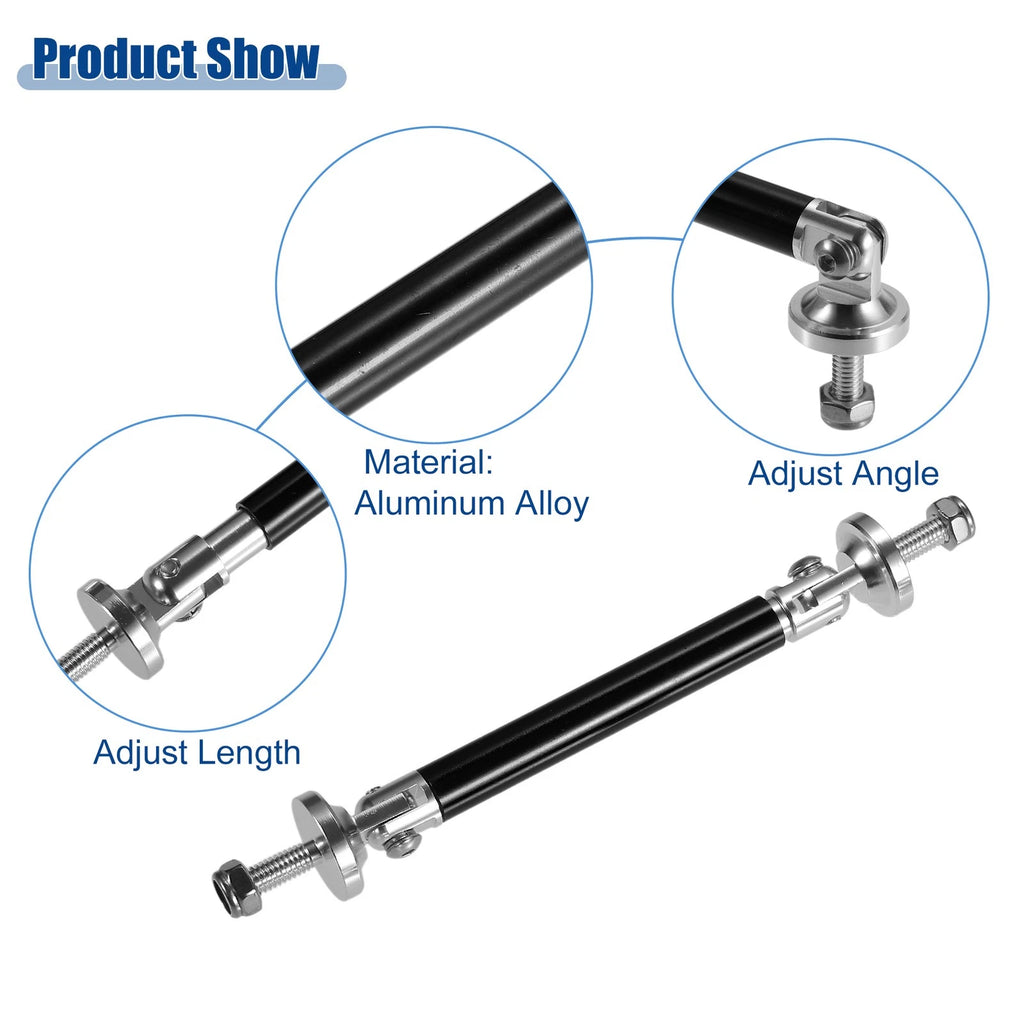Pair of 3"-4" Universal Front Bumper Lip Splitter Diffuser Strut Rods Black