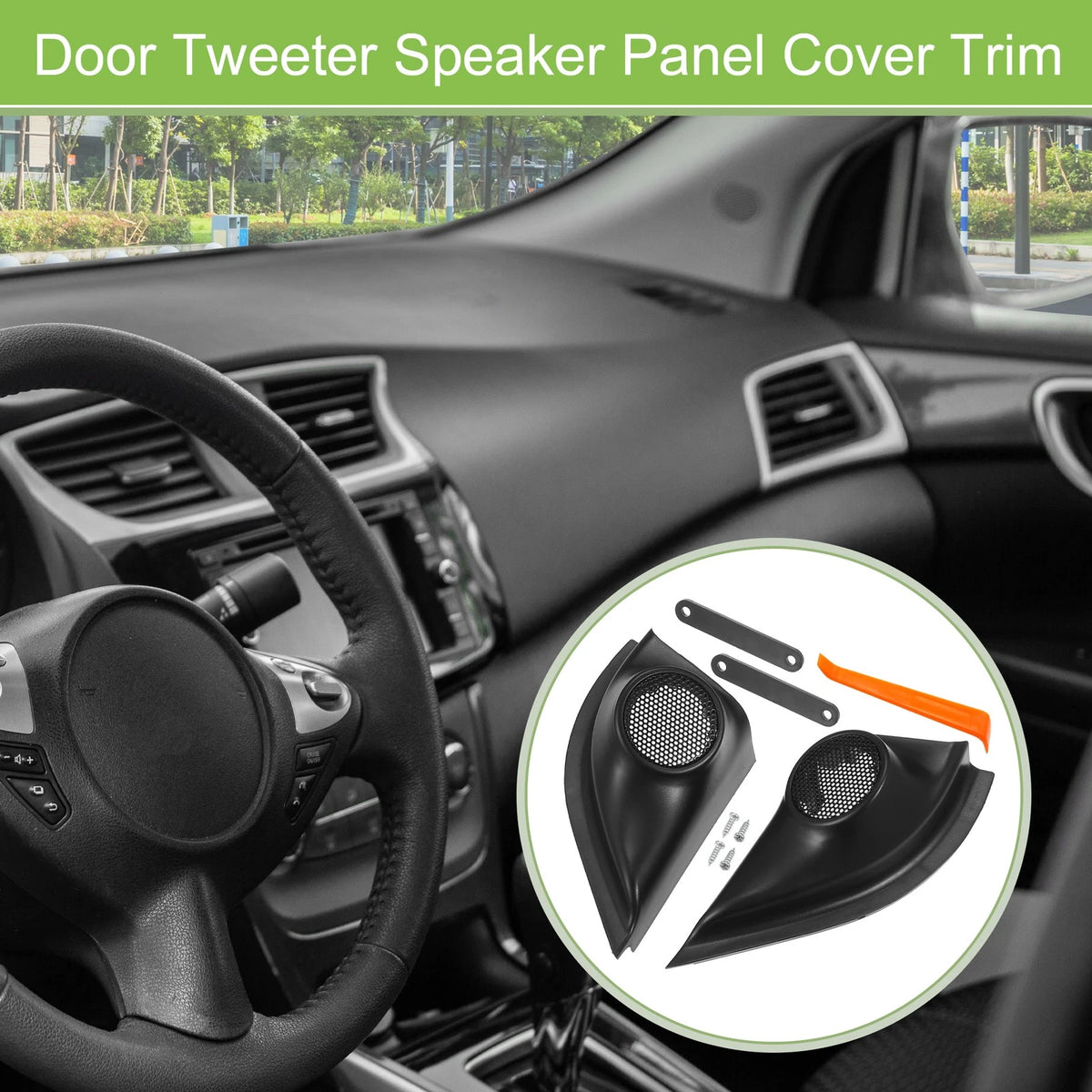 A Pillar Door Tweeter Speaker Cover Trim for Honda VEZEL HRV (2014–2014) Black