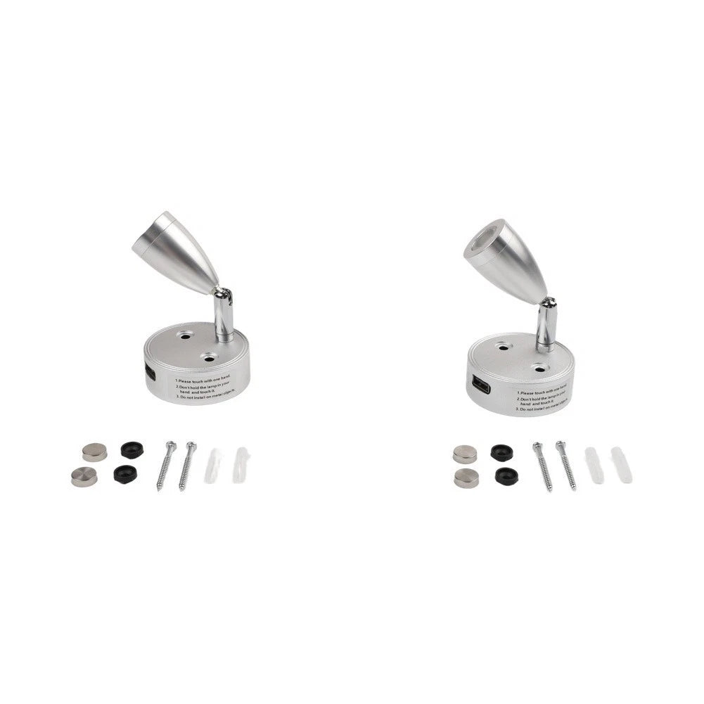 2X USB Reading Light for RVs and Boats 12V 24V with Installation Accessories